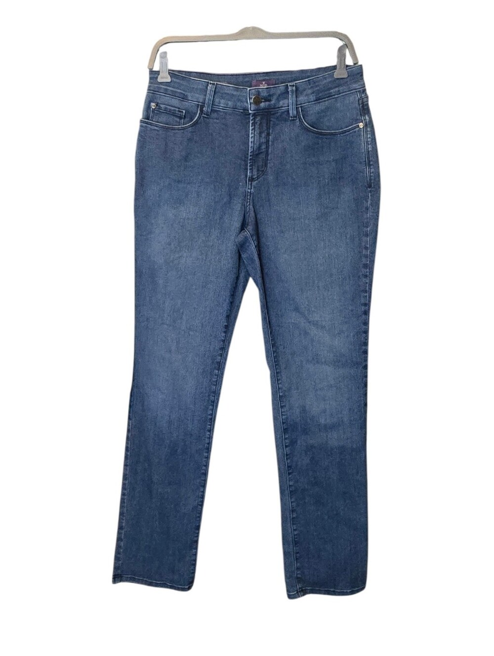 NYDJ Sheri Slim Straight Leg Jeans Sz 8 Medium Blue